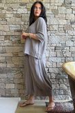 Andi Basket Linen Blend Top Earth